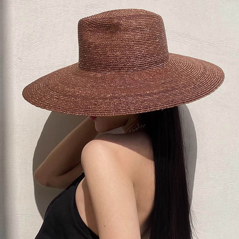 Bucket Hat Straw - 女性用の大きな籐の帽子,広いつばのある麦わら帽子,ビーチ用の帽子,女性用の夏の帽子,旅行用,日焼け止め,屋外用