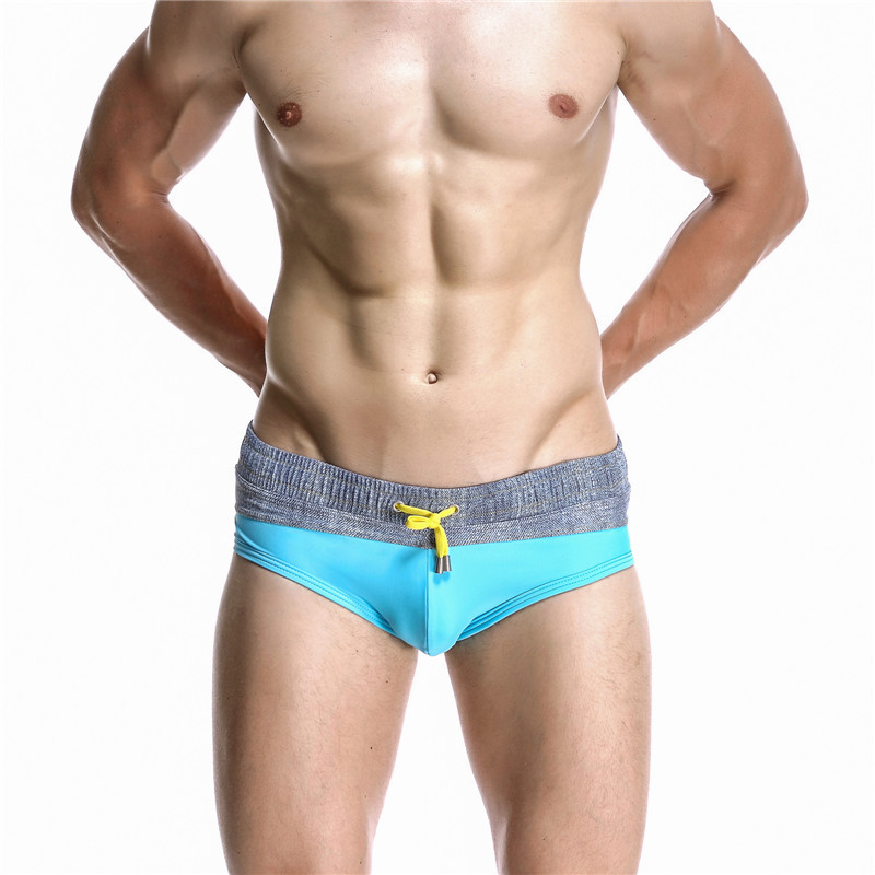 Swim Trunk Quick Dry - メンズカラーブロッキング水着,セクシーなローウエスト水着,ビーチパンツ,速乾性水着,サーフィン水着