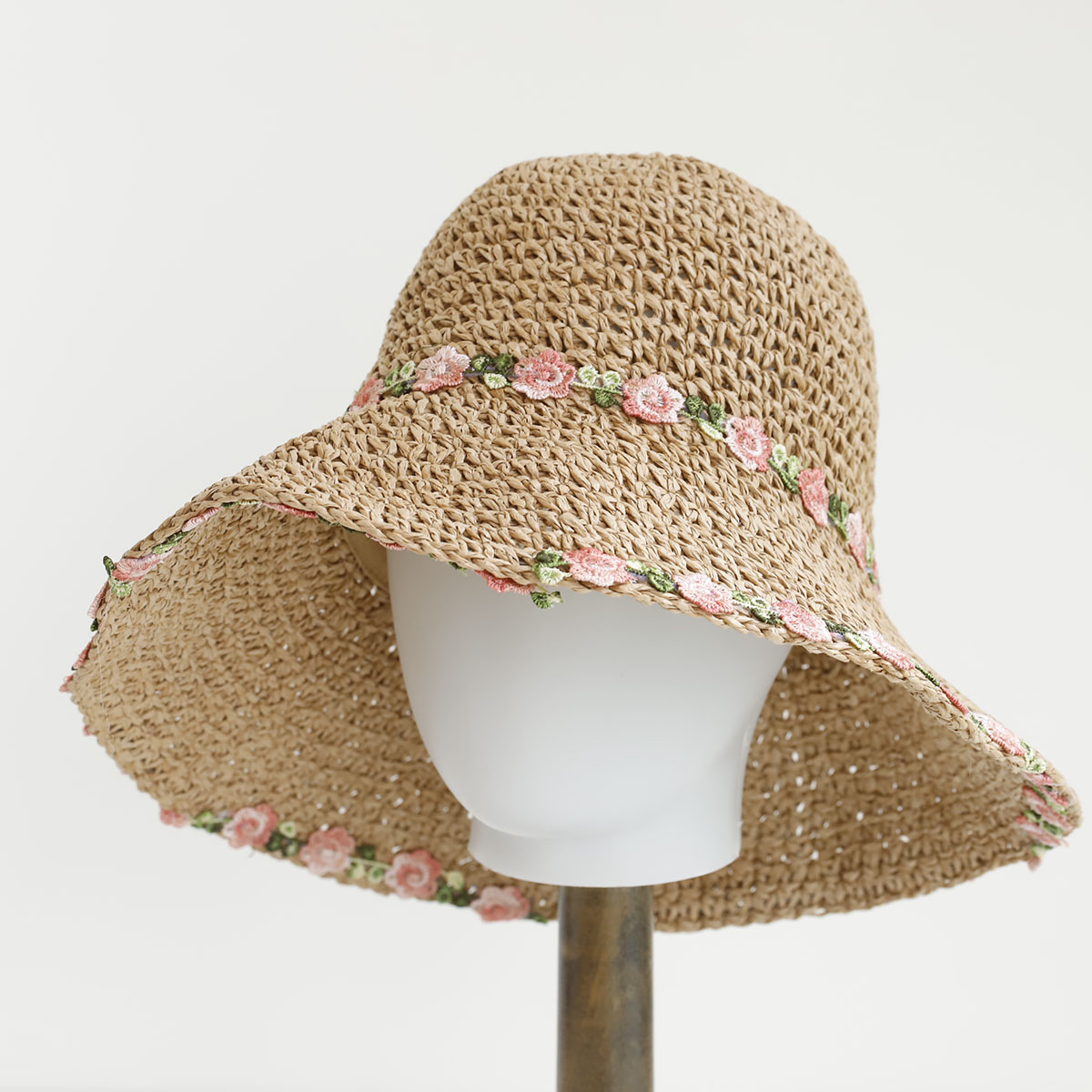 Bucket Hat Straw - 2026年新作 手作り 高品質 シンプルでおしゃれなフラワーサンハット フロッピーサマーハット レディース