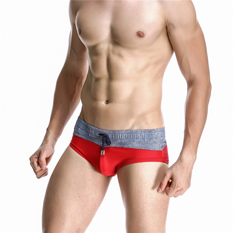 メンズカラーブロッキング水着,セクシーなローウエスト水着,ビ - Swim Trunk Quick Dry のレビューと価格